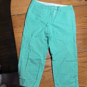 Talbots size 10 Perfect Skimmers. Kelly green/ white checkered.